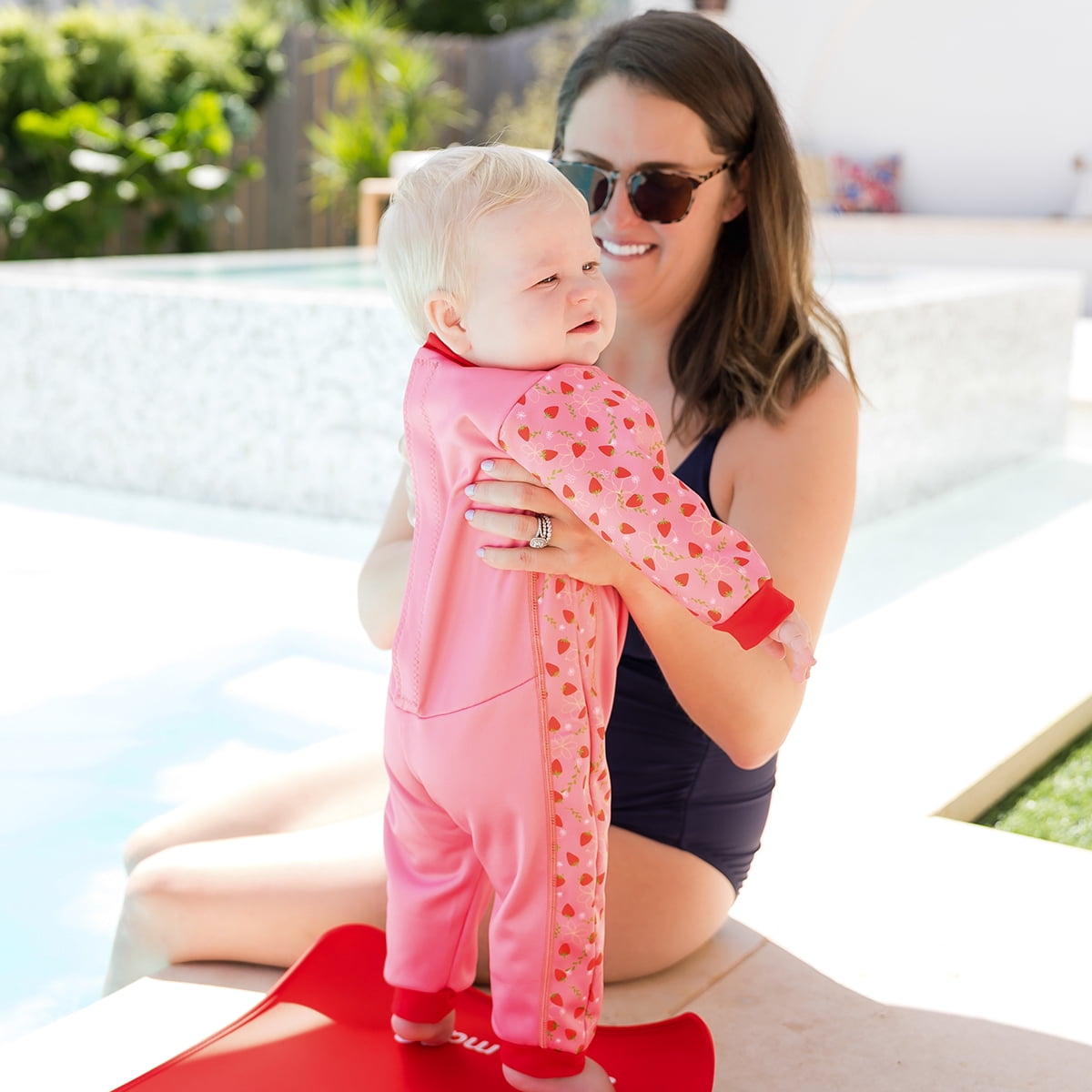 Splash About Kids UV Sun & Sea Wetsuit - Strawberry Field Print, 1-2 Years, Neoprene With Nylon Lycra Panels