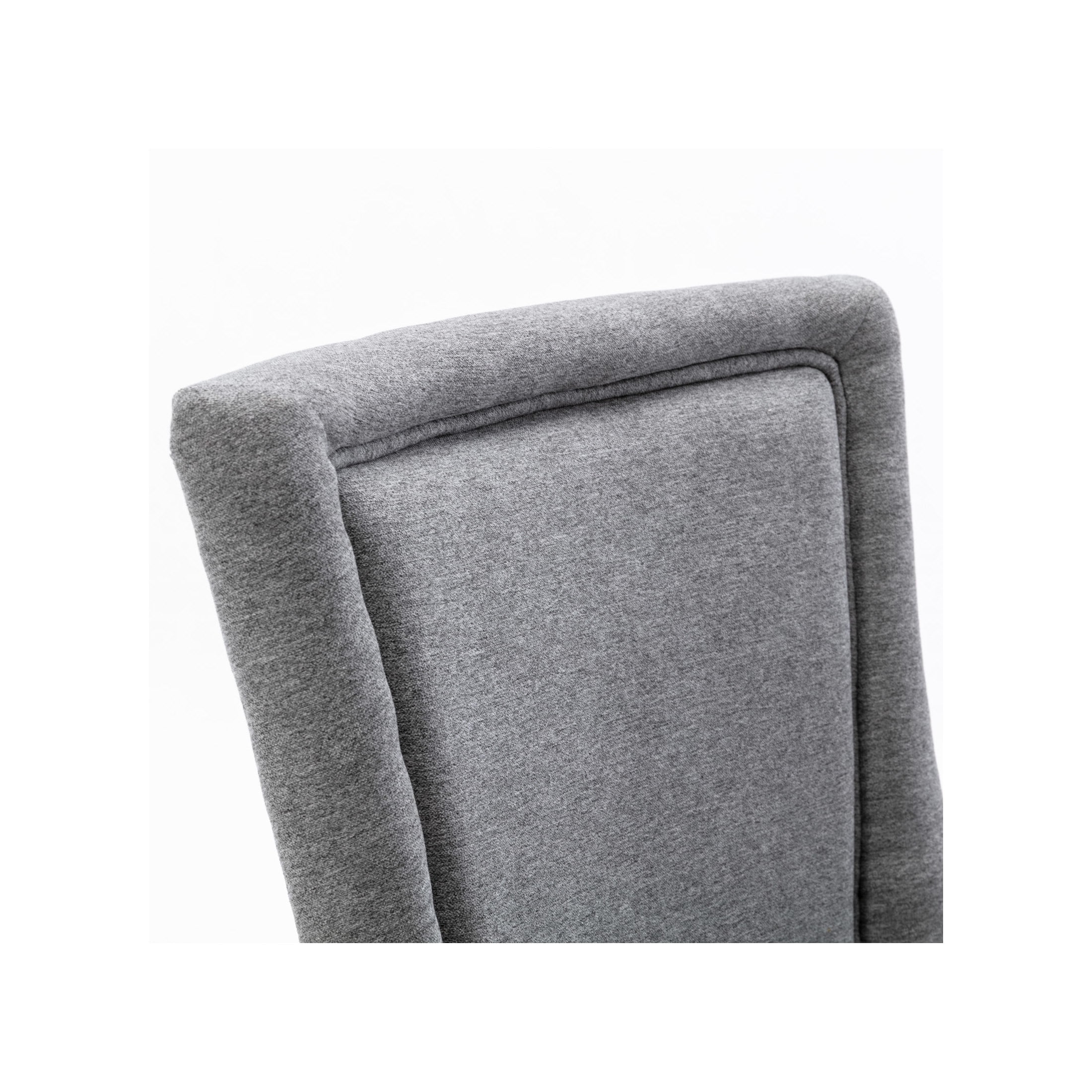 Echo Upholstered Dining Chairs with Nailhead Trim, Solid Wood Legs, Gray, Set of 2
