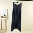 thumbnail image 5 of FRSASU Women's Flowy Maxi Skirts High Waisted Summer Casual Long Elastic Waist Skirts Dark Gray, 5 of 5