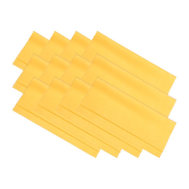 Unique Bargains Microfiber Cleaning Cloth 6' x 6' Soft Suede for Camera Lens, Yellow 12 Pack