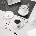 thumbnail image 4 of AOZITA Tazas y platillos de espresso con cucharas de espresso, tazas de espresso apilables, 12 tazas Demitasse de 2.5 onzas (embalaje protector), 4 of 5