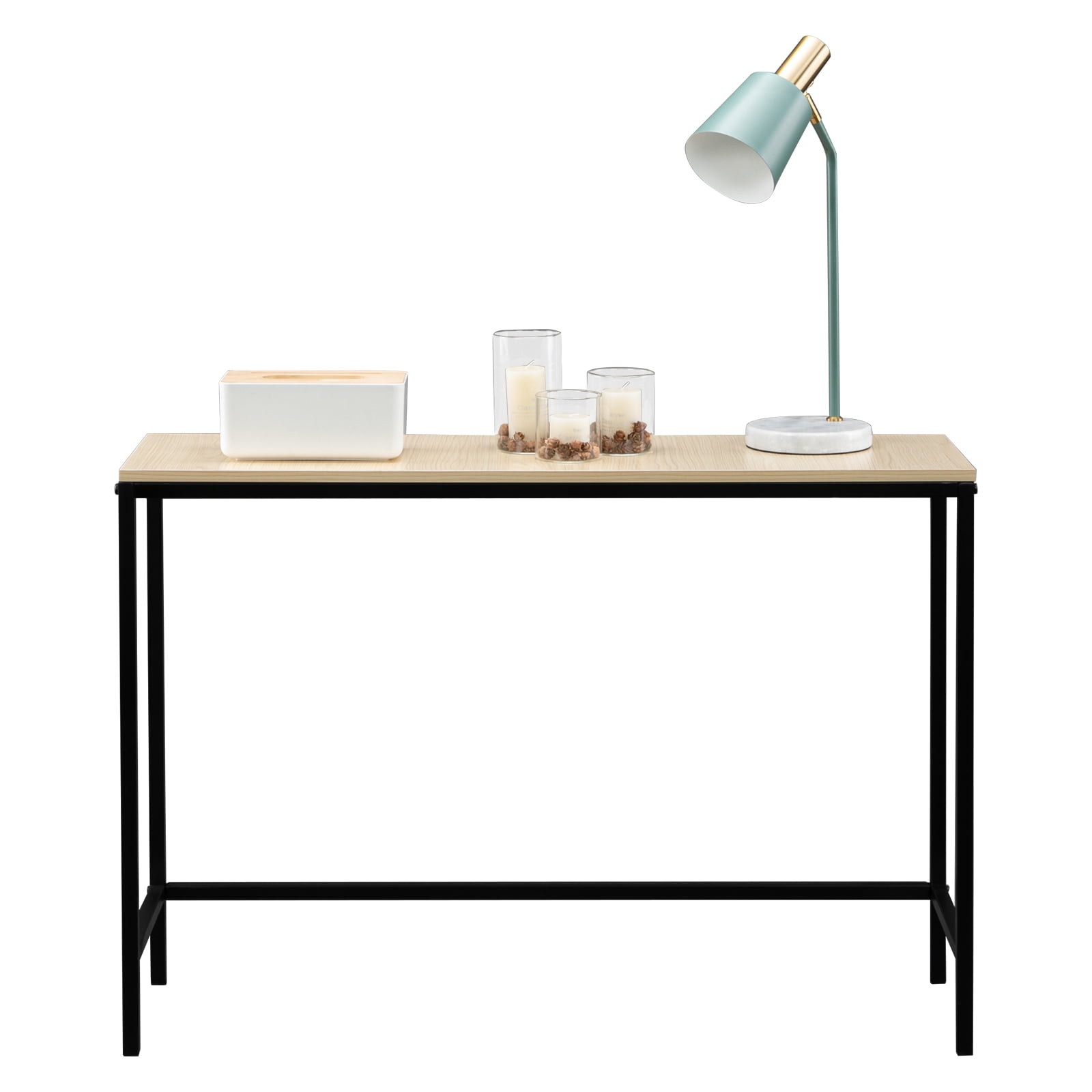Porch Table Sofa Side Table Rustic Console Table with Thickened Metal Frame For Entryway Hall Behind Couch