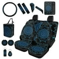thumbnail image 2 of XYZCANDO Mandala Print Seat Belt Cover Keychain Fender Cover Handbrake Cover Lipstick Cover Trash Can Car Coasters Armrest Cover Car Cushion Cover Steering Wheel Cover Washable, 2 of 7