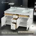 thumbnail image 3 of Lavanti Oakford Solidwood 60-inch Bathroom Vanity with Sink - Stylish White, 3 of 7