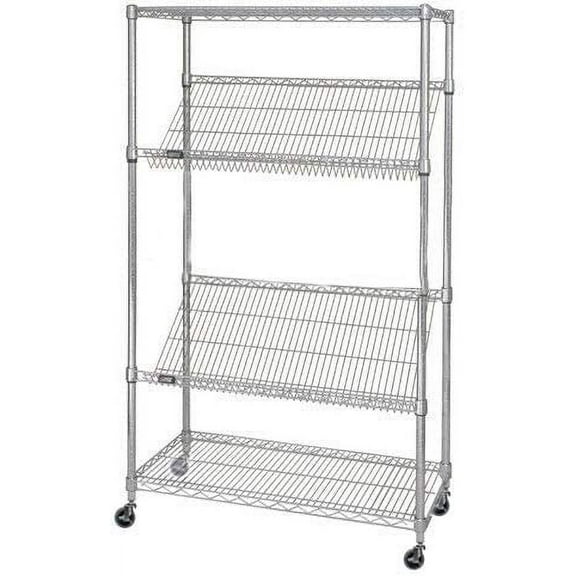 24" Deep x 48" Wide x 69" High 4 Tier Slanted Wire Shelf Truck