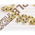 thumbnail image 4 of Clear Rhinestones Black Enamel Leopard Cheetah Cat Earring Necklace Set, 4 of 5