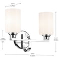 thumbnail image 2 of 55225CH Kichler Lighting Gioe - 2 Light Bath Vanity-10.5 Inch Tall and 14.25 Inch Wide-Chrome Finish-White Glass Color, 2 of 4