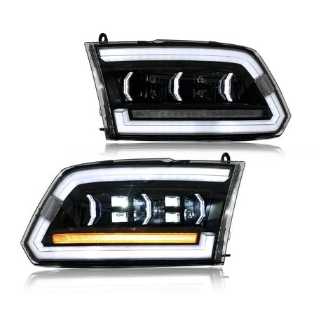 Headlights for Ram 1500 2009-2018/Dodge Ram 2500 3500 2013-2018, Projector Headlights for Dodge Ram with Sequential Turn Signal (1 Pair)
