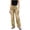 Khaki, variant on LEAVINGSUO Straight Leg Cargo Jeans Trousers for Women Fashion High Waisted Pockets Solid Color Button Zipper Casual Denim Pants Black S