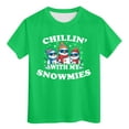 thumbnail image 5 of Ulanda Funny Chillin With My Snowmies Christmas Snowman Kids T-Shirt (Green, 5-6 Years), 5 of 5