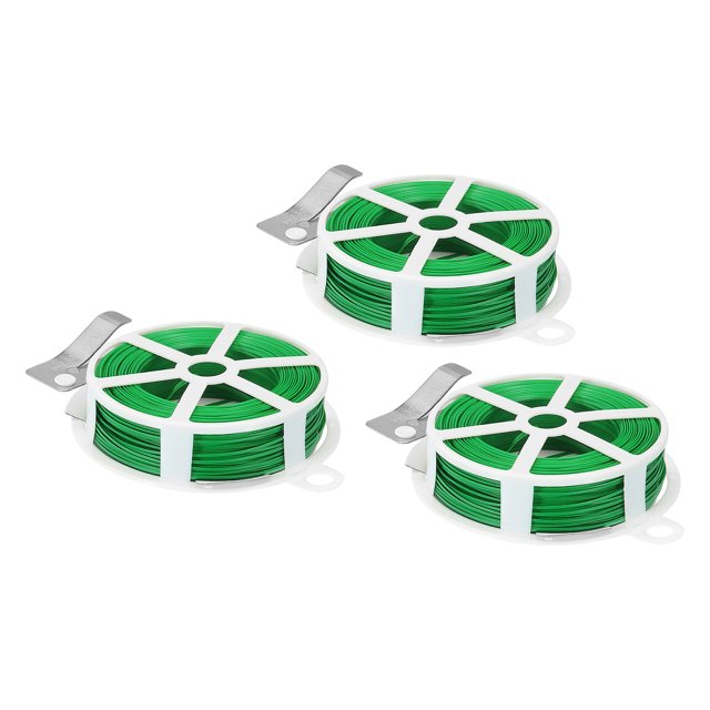 Uxcell 50M/164ft Cintas de torsión reutilizables de PE para jardín con cortador, paquete de 3 en verde