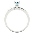 thumbnail image 4 of 0.5 ct Round Cut Simulated Blue Diamond Solitaire 14K White Gold Womens Engagement Ring, 4 of 5