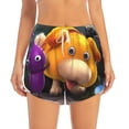 thumbnail image 4 of Lsque Pikmin Printed Women's Running Shorts with Liner Pockets,Elastic Quick Dry Workout Athletic Gym Yoga Shorts,Womens High Waist Shorts-Large, 4 of 9