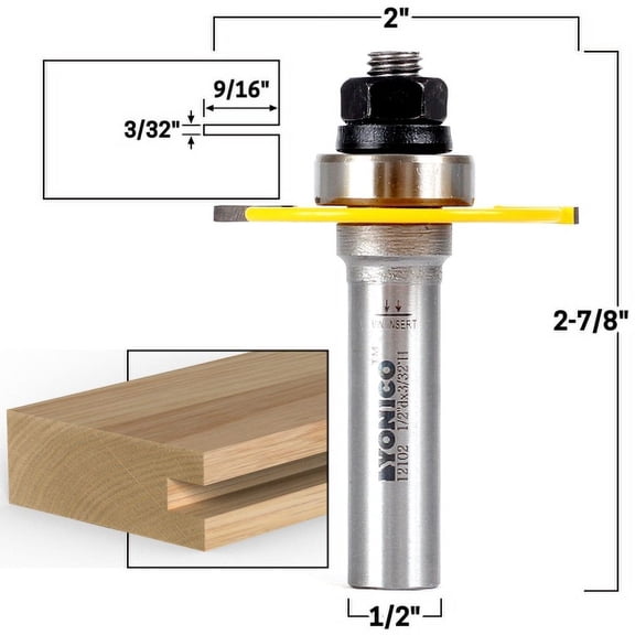 3/32" Slotting Cutter Router Bit - 1/2" Shank - Yonico 12102