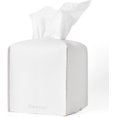 thumbnail image 1 of HAHDAXIA Tissue Box Cover, White Tissue Paper Covers Square for Tissues Cube Box, Vanity Faux Leather Tissue Box Cover Compatible with Kleenex Tissue Box for Bathroom Dresser Countertop Decor, 1 of 7
