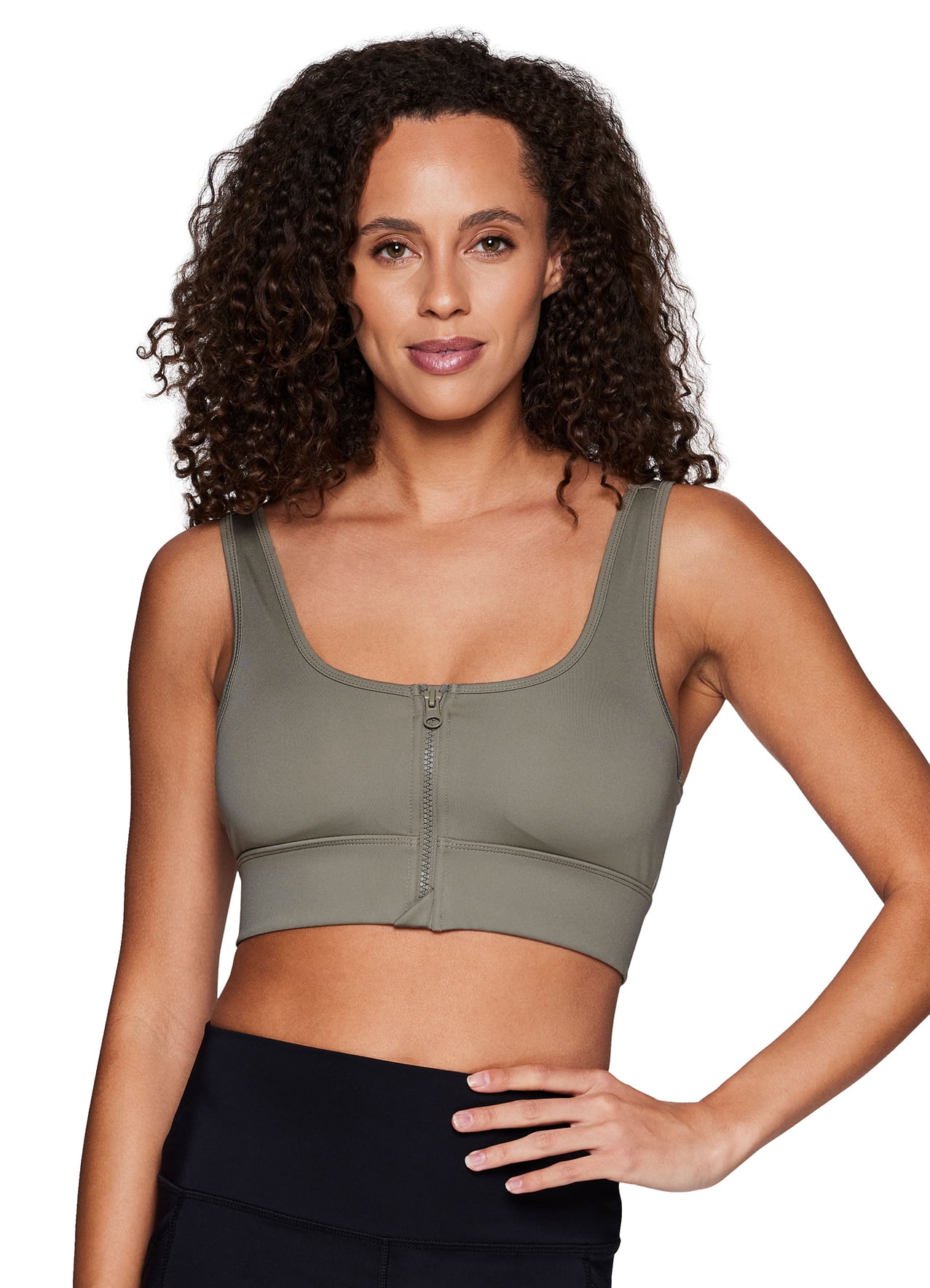 RBX Active Women's Low/Medium Impact Zip Front Sports Bra