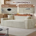 thumbnail image 6 of FFH 80.7" Corduroy Sofa, 3 Seater Boneless Cloud Couch for Small Living Rooms, Apartments and Offices, Camel, 6 of 11