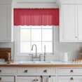 thumbnail image 5 of Pure Red Sheer Curtains Valances for Windows Simple Solid Color Chiffon Kitchen Valances for Cafe, Rod Pocket Voile Window Treatments Curtains for Living Room Bedroom, 54"x18", 5 of 9
