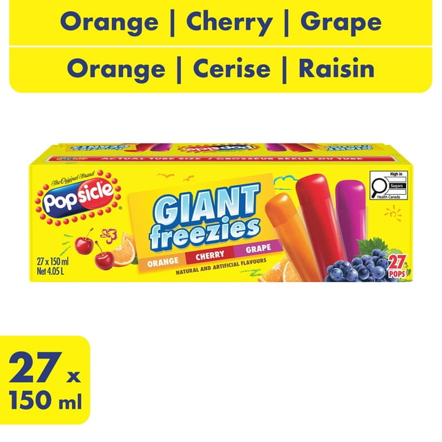Popsicle Giant Freezies - Orange, Cherry, Grape