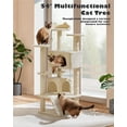 thumbnail image 5 of Yaheetech 53.9''H Cat Tree Condo with Scratching Post Tower, Beige, 5 of 6