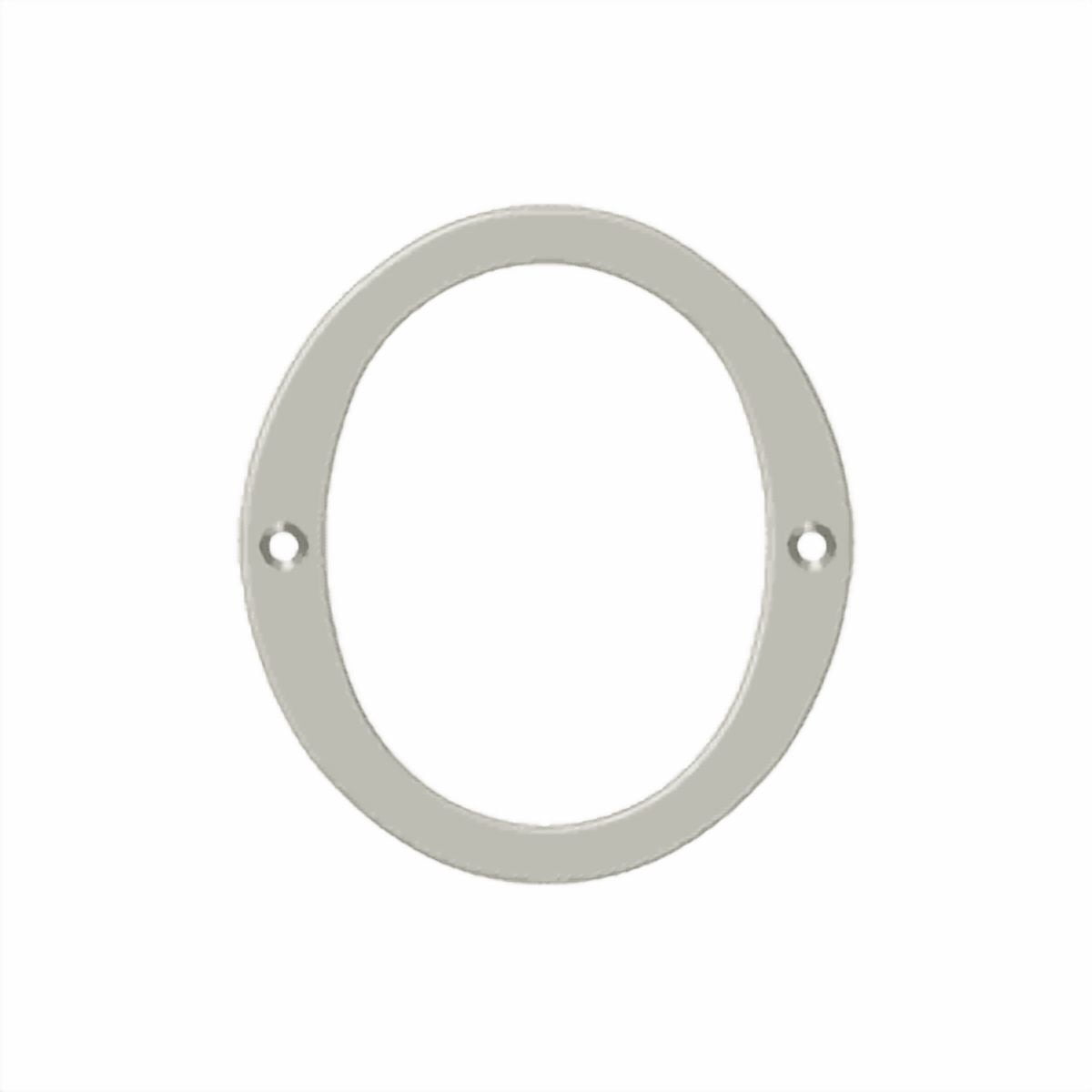 Deltana RN4-0U15 4" Numbers; Solid Brass; Satin Nickel Finish