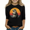 thumbnail image 2 of Lovzfmll Unisexe Enfants Imprimé Poli Manches 3/4 Tee, Chandail à Col Rond Décontracté pour Petites Filles 140, 2 of 4