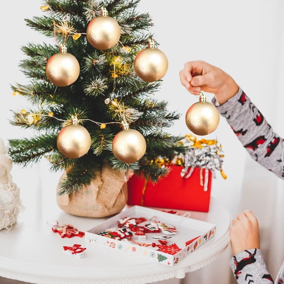 Christmas Balls for Christmas Decoration, 6 Pack Flocked Christmas Ball Tree Decoration Ornament Set