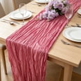 thumbnail image 5 of Table Runner Voile Pleated Wrinkle Gauze Sheer Bohemian Table Flag for Wedding Party Dessert Table Home Decor 35x71 Inches Multicolor by Xuniizn, 5 of 7