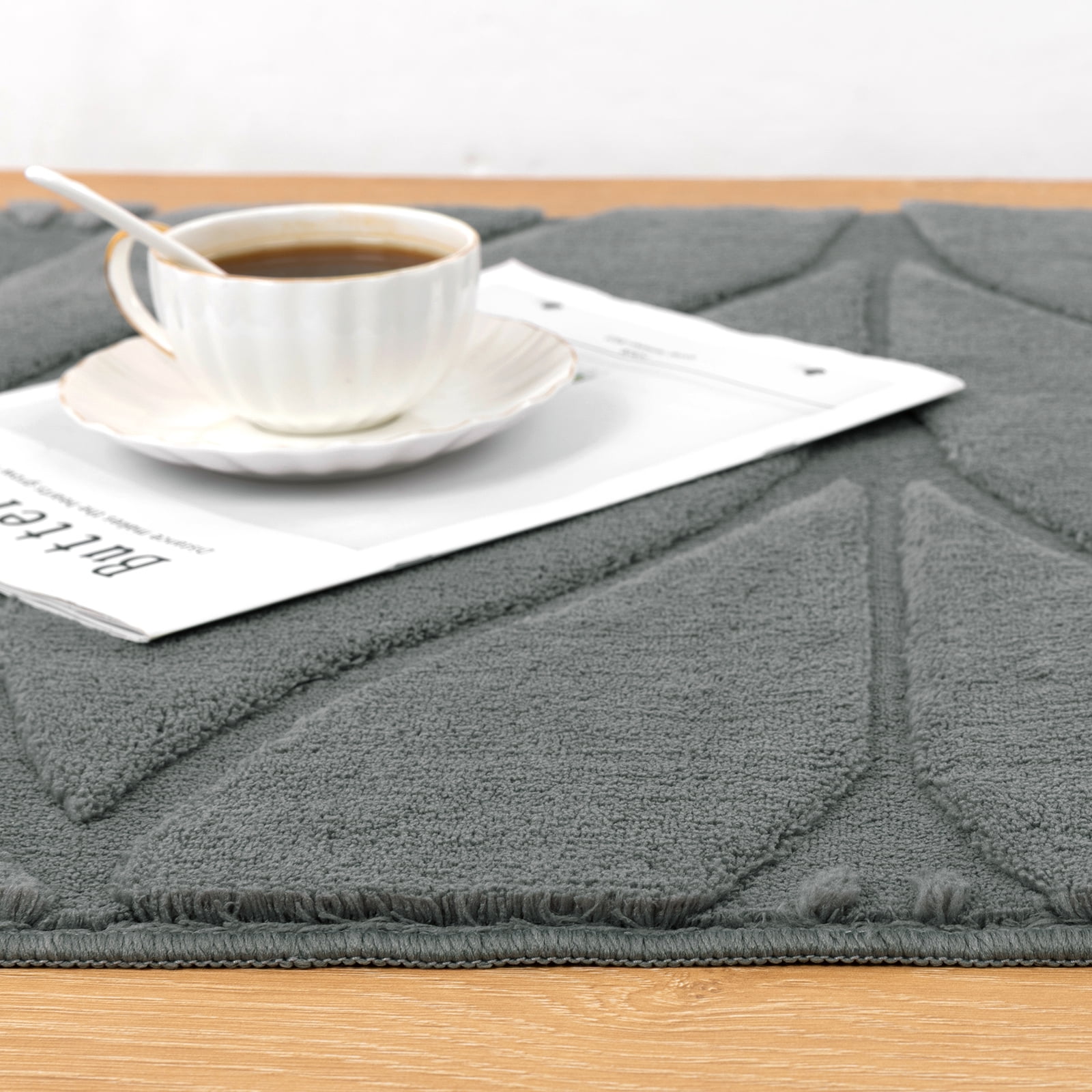 MeyJey 5'x8' Shag Area Rug for Living Room Modern High-Low Cut Machine Washable Rugs for Bedroom Dinning Room Office Decor Non-Slip Soft Carpet, Gray
