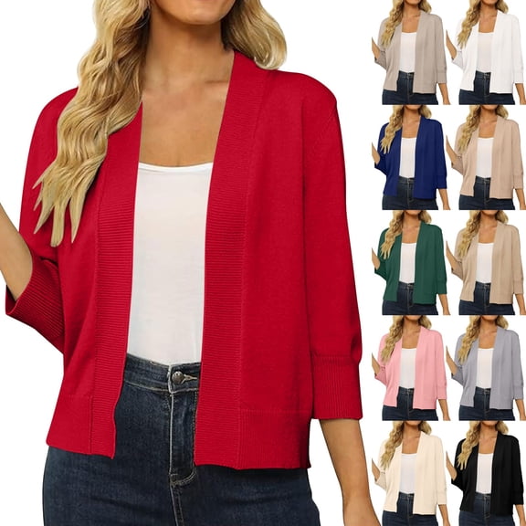 Nooxsoe Womens Knit Cardigan Lightweight Soft Shrug Sweater Knit Cardigan Trendy Casual Soft Knit Fall Outfits Flattering Fit Plus Size Women's Cardigan Sweaters Black L