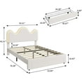 thumbnail image 2 of Senfot Full Size Bed Frames,Lamb Velvet Full Cute Platform Bed Frame for Girls, Boys,Sturdy Platform Bed, Wooden Slats, No Box Spring Needed, LED Light, Noise Free,White, 2 of 8