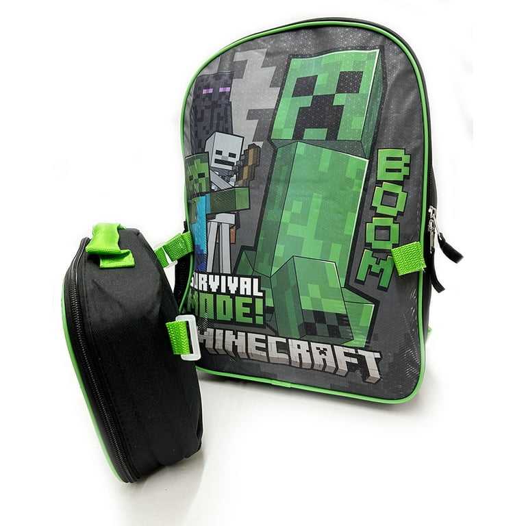 Bioworld Minecraft Backpack With Lunch Box For Boys Walmart