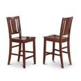 thumbnail image 2 of East West Furniture Buckland Wood Counter Height Stools in Mahogany (Set of 2), 2 of 2