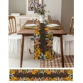 thumbnail image 3 of Orange Green Botanical Burlap-Cotton Table Runner 72 Inches Long,Watercolor Farmhouse Leaf Brown Farmhouse Table Runners,Outdoor Dining Tablecloths Decor for Baby Shower Party Wedding 14x72, 3 of 9