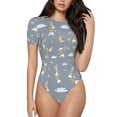 thumbnail image 2 of Picia Sleep Rabbit Womens One Piece Swimsuits Modest Tummy Control Bathing Suits Lace Up Slimming Swim Suit-Large, 2 of 9