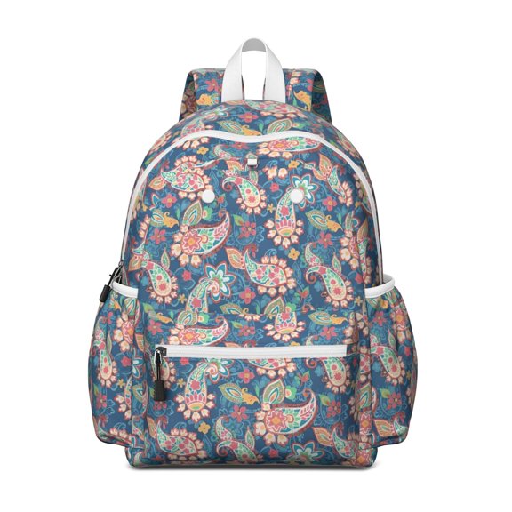 Paisley Pattern Backpack for School,Cute School Bag,Schoolbag with Adjustable Shoulder Straps & Padded Back,13.4"x11"x4.7"