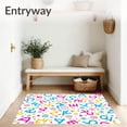 thumbnail image 3 of ODIKA 2'x3' Machine Washable Non-Slip Area Rug, Confetti Letters Celebration with Spiraling Alphabet and Bursts High Traffic Rug, Pink, 688586, 3 of 7
