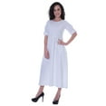 thumbnail image 4 of Moomaya Womens Gathered Waist Dress Tea Length Dresses Classic Summer Clothing, 4 of 7