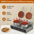 thumbnail image 4 of Commercial Waffle Maker with Non Stick Plates and Adjustable Temperature Timer, Electric Dutch Pancake Dorayaki Machine for Hotel Bakery Restaurant Home, 4 of 7