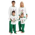 thumbnail image 1 of KelaJuan Family Christmas Pajamas Set, Long Sleeve Cartoon Deer Print Tops + Plaid Pants Suit, 1 of 7