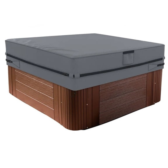 Square Hot Tub Cover Waterproof, Heavy Duty Insulated Outdoor SPA Cover with Windproof Lock & Handles for Energy Saving, 87"x87"