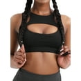 thumbnail image 1 of Qiylii Women Sports Bra, Daily / Work Out Hollow Wide Cozy Soft Shoulder Straps Underwear Padded Tops, 1 of 9
