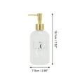 thumbnail image 4 of Unique Bargains 1 Pc Reusable Cylinder Letter Soap Dispenser 13.53oz White Gold Tone, 4 of 6