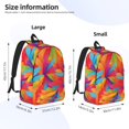 thumbnail image 2 of Casual Canvas Backpack Without Interlayer Large Capacity Stick Bag Design For Outdoor Shopping Office Outdoor Sports Red Tie Dye Background Rainbow Colors (5) Small, 2 of 7