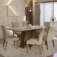 thumbnail image 4 of Juego de Comedor Mesa Tapa Madera 6 Sillas Britney Madesa - Marrón/Crema/Imperial, 4 of 9