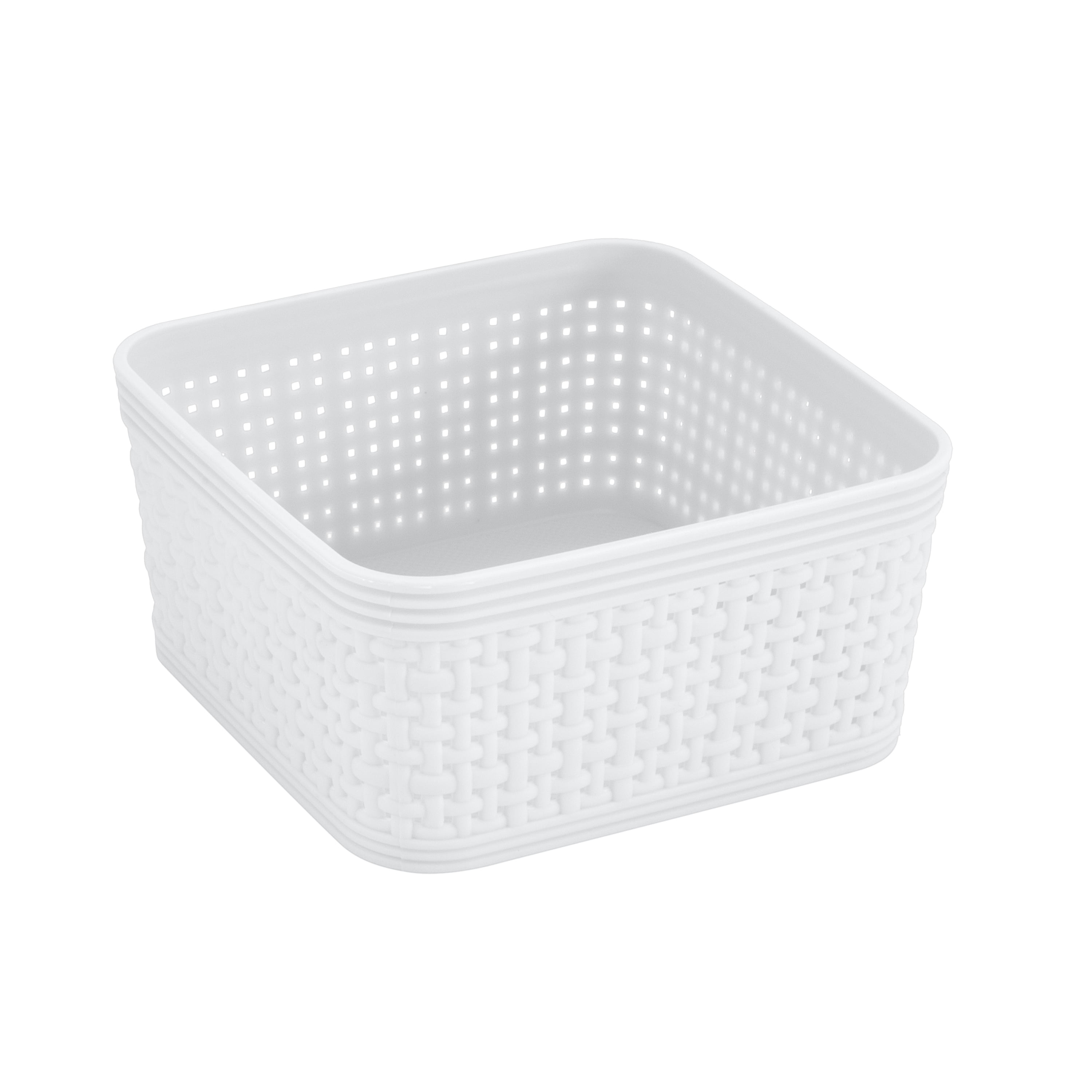 BINO Woven Plastic Storage Basket, Medium, White, 12″ x 9″ x 5.5″ – Find  Organizers That Fit