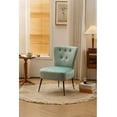 thumbnail image 4 of Velvet Fabric Accent Slipper Chair With Black Metal Legs For Dining room Living Room Bedroom,Light Blue, 4 of 4