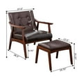 thumbnail image 5 of Take a Seat Natalie Accent Chair and Ottoman Set in Espresso Faux Leather, 5 of 6