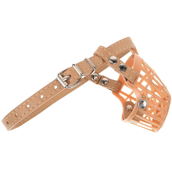 BEADCEST Dog Muzzle Marrón De Plástico Con Ajuste Para Control De Mordeduras Y Ladridos En Perros
