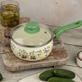 thumbnail image 7 of METALAC Olives Enamel Saucepan with Glass Lid 1.75 Qt (1.65 L) Enameled Steel Pot Sauce Pan, Green, 7 of 7